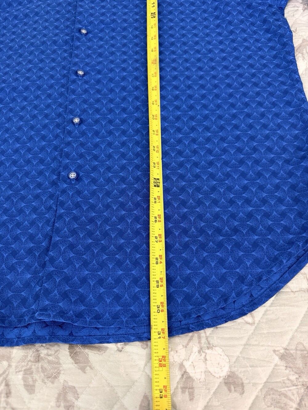 Robert Graham Men’s 2XL Blue Geometric Print Classic Fit Button Down Shirt - Picture 5 of 12
